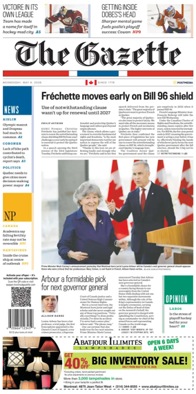 Cover of Montreal Gazette