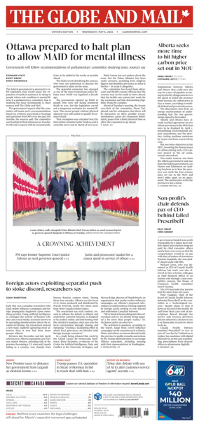 Cover of The Globe and Mail (Ontario Edition)