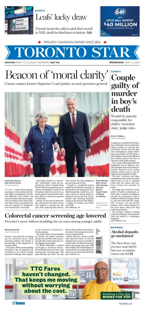 Cover of Toronto Star