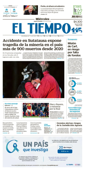 Cover of El Tiempo (Bogota)