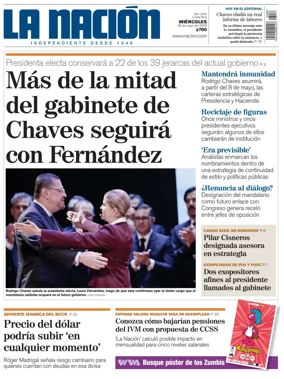 Cover of La Nacion (Costa Rica)