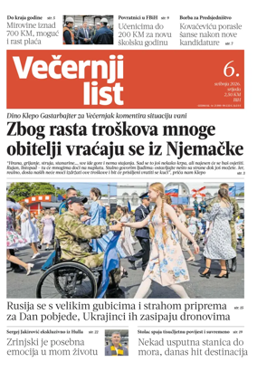 Cover of Vecernji list BiH
