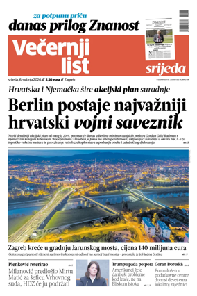 Cover of Vecernji list - Zagreb