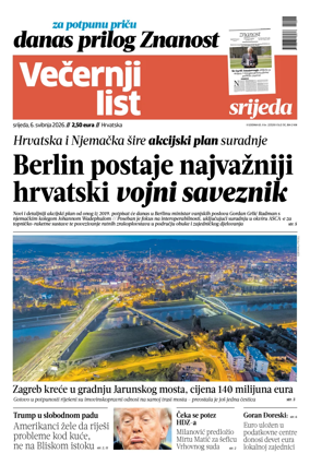 Cover of Vecernji list - Hrvatska