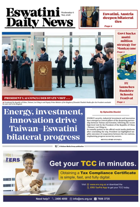Cover of Eswatini Daily News