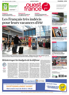 Cover of Ouest-France (Fougeres Vitre)