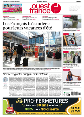 Cover of Ouest France (Vannes)