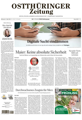 Cover of Ostthuringer Zeitung (Landkreis Saalfeld-Rudolstadt)