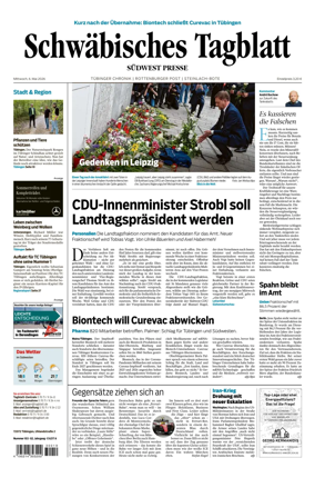 Cover of Schwabisches Tagblatt - Tubinger Chronik