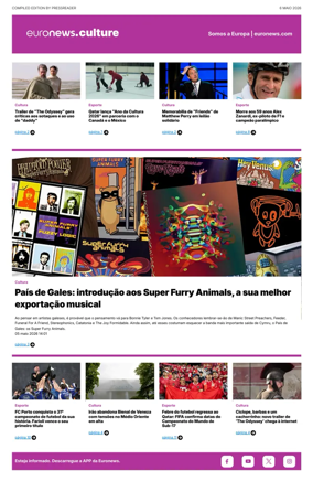 Cover of Euronews Culture and Sport (Portuguese)