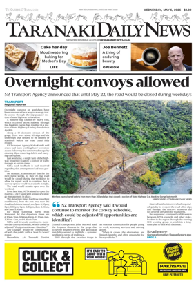 Cover of Taranaki Daily News