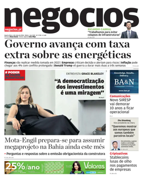 Cover of Jornal de Negocios
