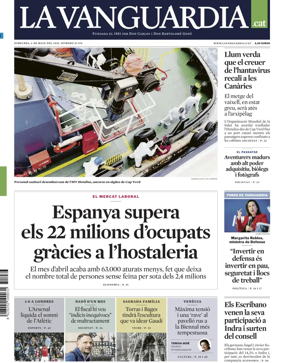 Cover of La Vanguardia (Catalonia - 1st edition)