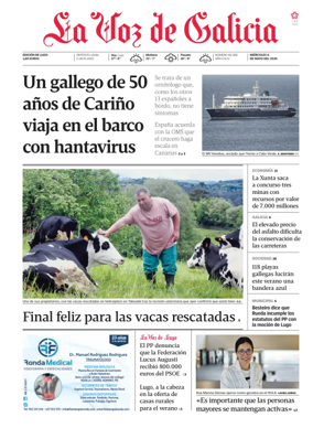 Cover of La Voz de Galicia (Lugo)