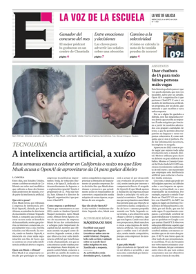 Cover of La Voz de Galicia (Pontevedra) - La Voz de la Escuela