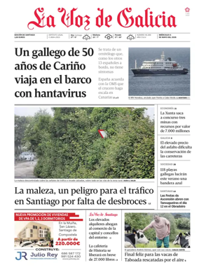 Cover of La Voz de Galicia (Santiago)