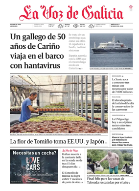 Cover of La Voz de Galicia (Vigo)