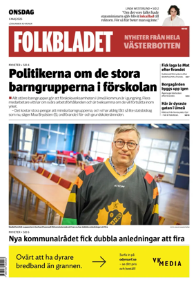 Cover of Folkbladet Vasterbotten