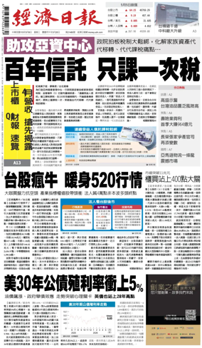 Cover of Economic Daily News (Taiwan)