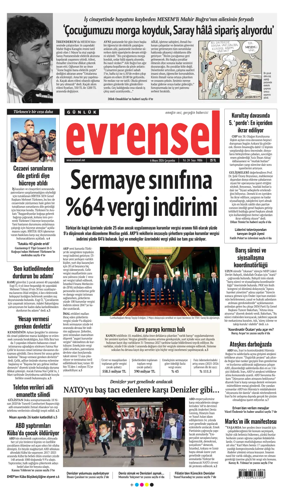 Cover of Evrensel Gazetesi