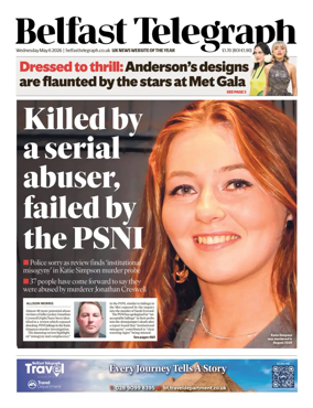 Cover of Belfast Telegraph