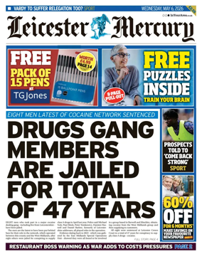 Cover of Leicester Mercury
