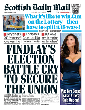 Cover of Scottish Daily Mail