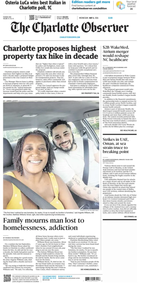 Cover of The Charlotte Observer