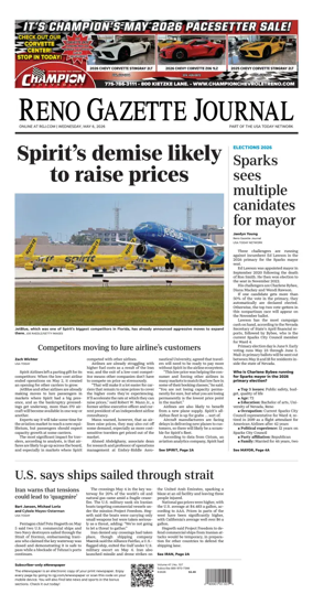 Cover of Reno Gazette Journal