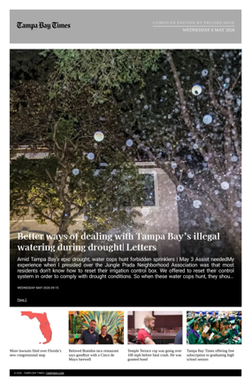 Cover of Tampa Bay Times TFP