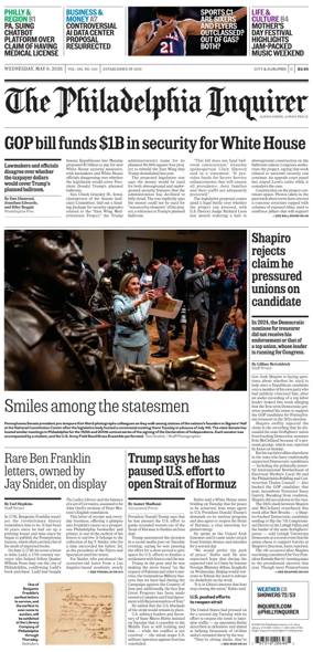 Cover of The Philadelphia Inquirer (South Jersey edition)