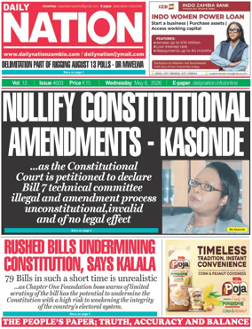 Cover of Daily Nation Newspaper