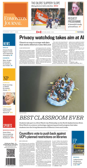 Cover of Edmonton Journal