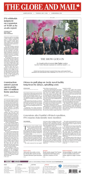 Cover of The Globe and Mail (Alberta Edition)