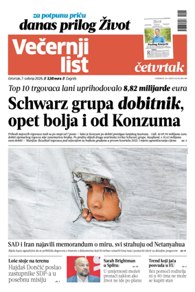 Cover of Vecernji list - Zagreb