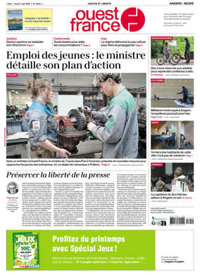Cover of Ouest France (Angers / Segre)