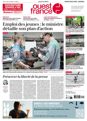 Cover of Ouest France (Nantes / Sud-Loire / Vignoble)