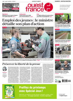 Cover of Ouest-France (Quimper Centre-Finistere)