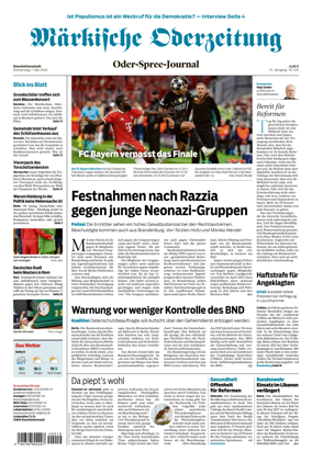 Cover of Markische Oderzeitung Eisenhuttenstadt