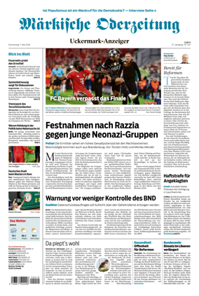 Cover of Markische Oderzeitung Uckermarkanzeiger