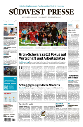 Cover of Sudwest Presse - Metzinger Uracher Volksblatt - Der Ermstalbote