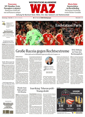 Cover of Westdeutsche Allgemeine Zeitung (Bochum)
