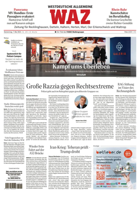 Cover of Westdeutsche Allgemeine Zeitung (Recklinghausen)