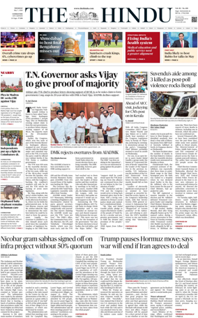 Cover of The Hindu (Coimbatore)