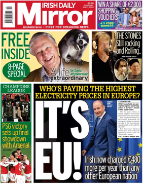 Cover of Irish Daily Mirror