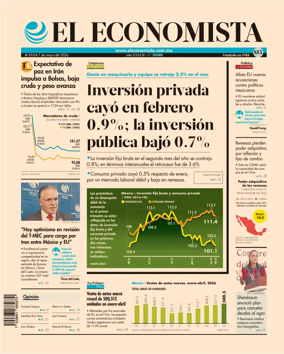 Cover of El Economista (Mexico)