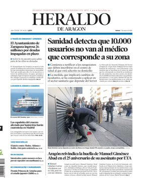 Cover of Heraldo de Aragon