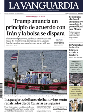 Cover of La Vanguardia (1st Edition)