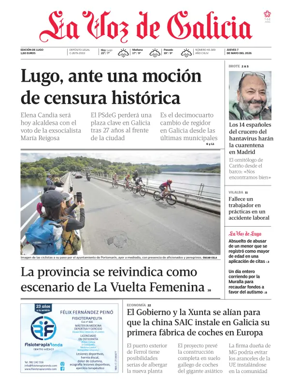 Cover of La Voz de Galicia (Lugo)