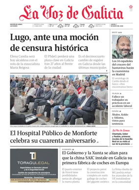 Cover of La Voz de Galicia (Monforte)
